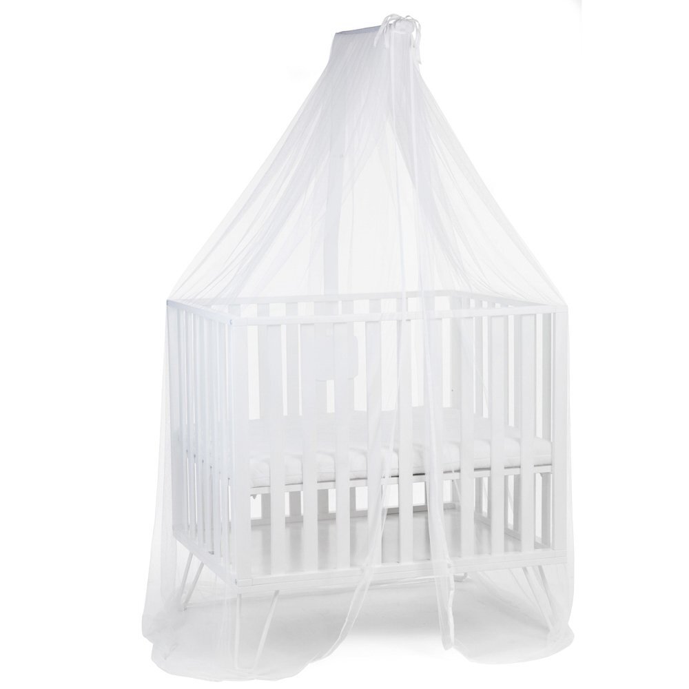 Childhome Suport baldachin cu plasa de tantari fag alb