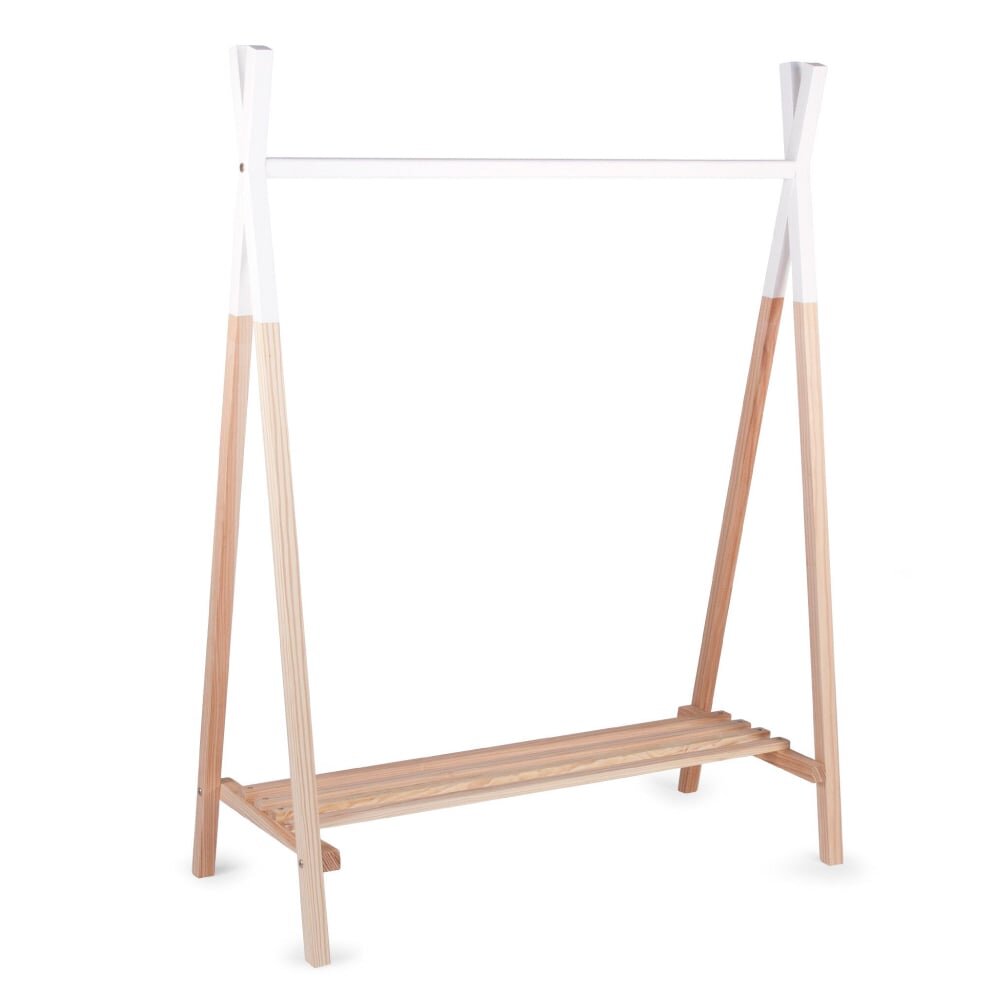 Childhome Suport haine Tipi 107x48x137 cm lemn natural alb