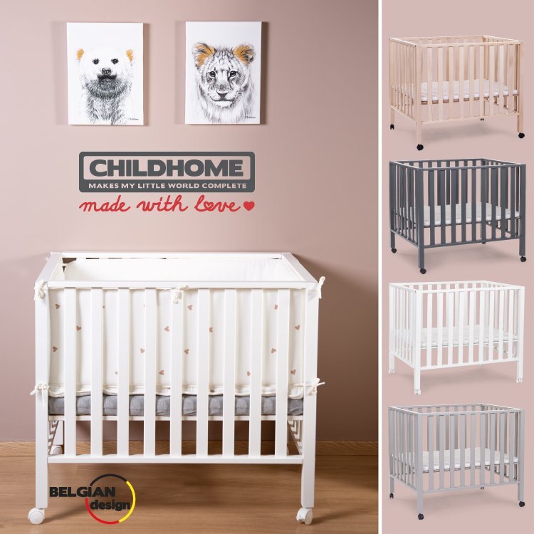 Childhome Tarc 94 cu roti 75x95 cm lemn alb