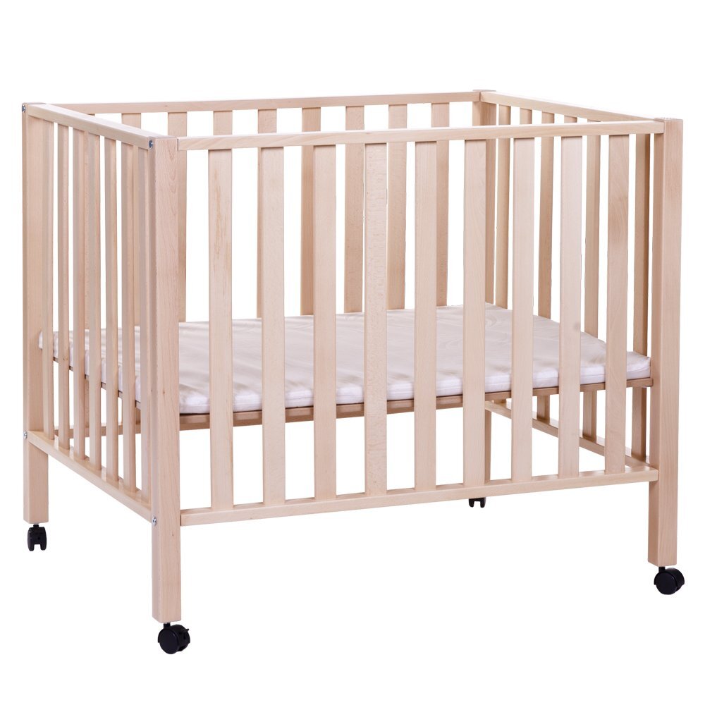 Childhome Tarc 94 cu roti 75x95 cm lemn natural