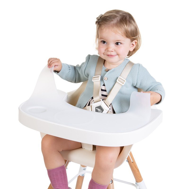 Childhome Tavita scaun de masa Evolu + protectie din silicon alb
