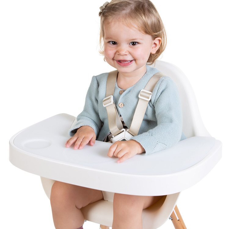 Childhome Tavita scaun de masa Evolu + protectie din silicon alb