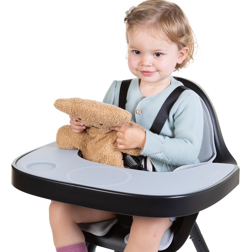 Childhome Tavita scaun de masa Evolu + protectie din silicon negru