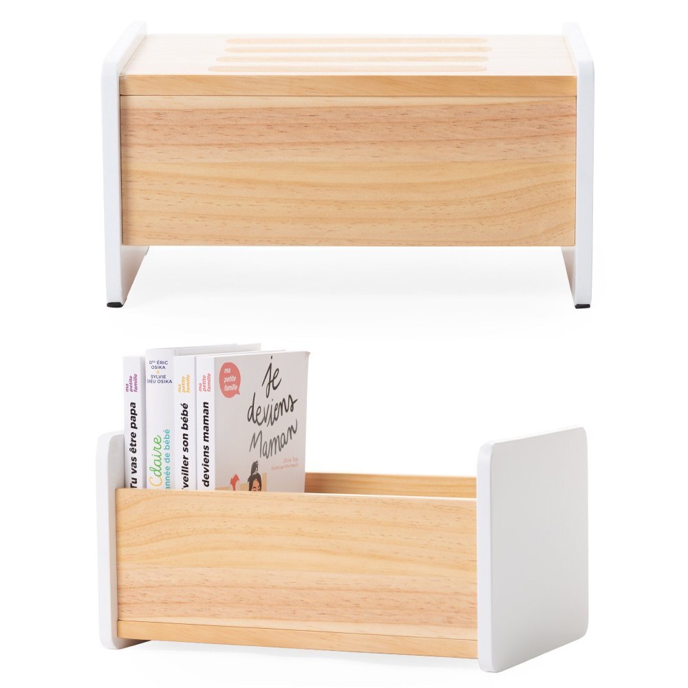 Childhome Treapta inaltator 35x23x18 cm lemn natural alb