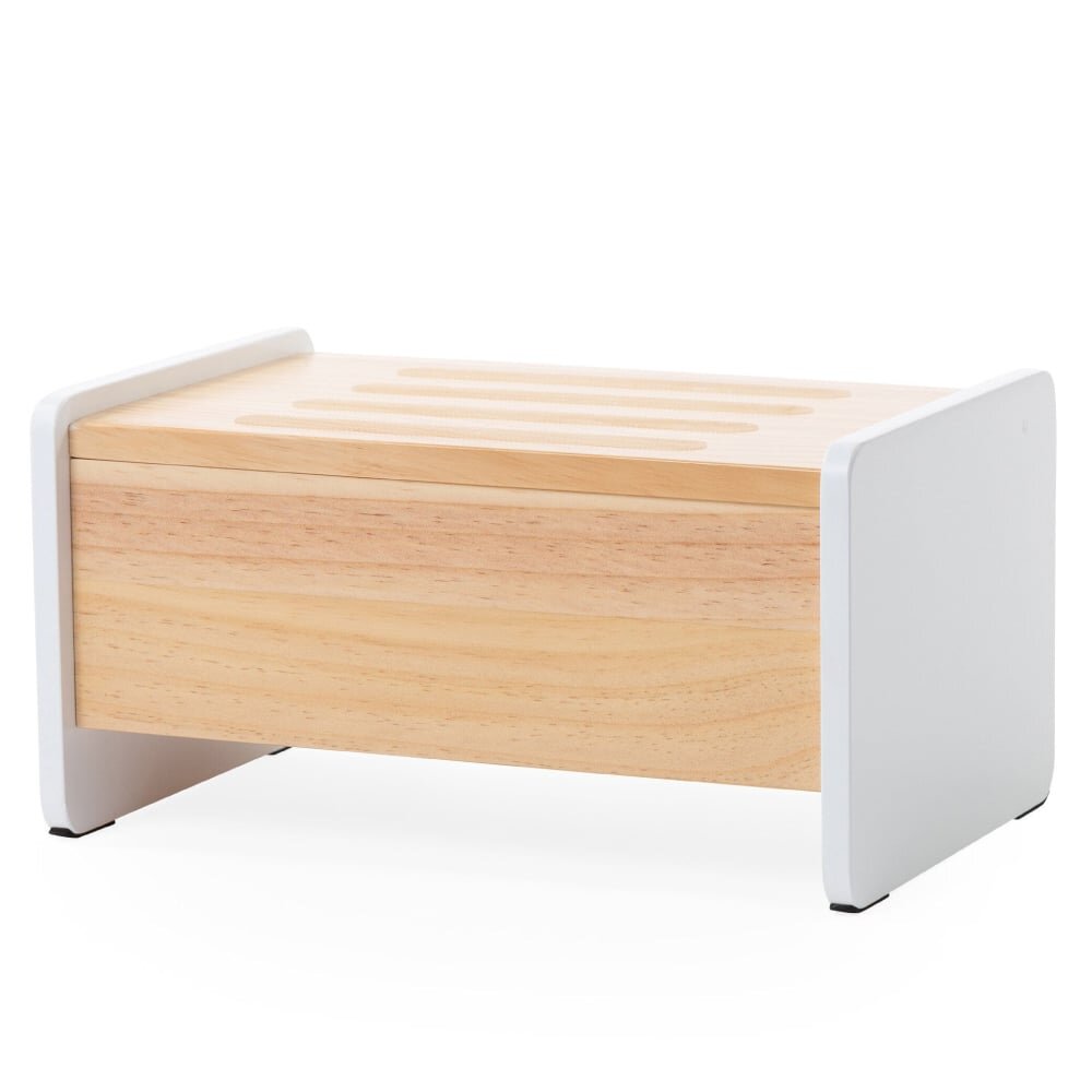 Childhome Treapta inaltator 35x23x18 cm lemn natural alb