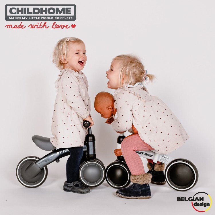Childhome Tricicleta echilibru copii metal Alb varsta 18-36 luni greutate maxima admisa 15 kg