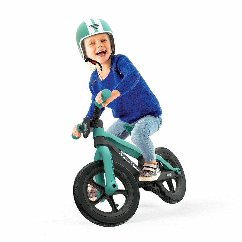 Chillafish Bicicleta copii fara pedale BMXie 02 Mint 12 inch suport pentru picioare si frana integrata varsta 2-5 ani scaun reglabil de la 32 la 39 cm anvelopele RubberSkin