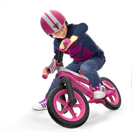 Chillafish Bicicleta copii fara pedale BMXie 02 Pink cu suport pentru picioare si frana integrata varsta 2-5 ani scaun reglabil de la 32 la 39 cm anvelopele RubberSkin