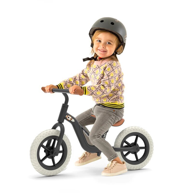 Chillafish Bicicleta de echilibru Charlie Black Usoara Cu ghidon si sa reglabile Greutate 2.5 Kg Cu roti din spuma EVA 10 inch Pentru 18-48 luni