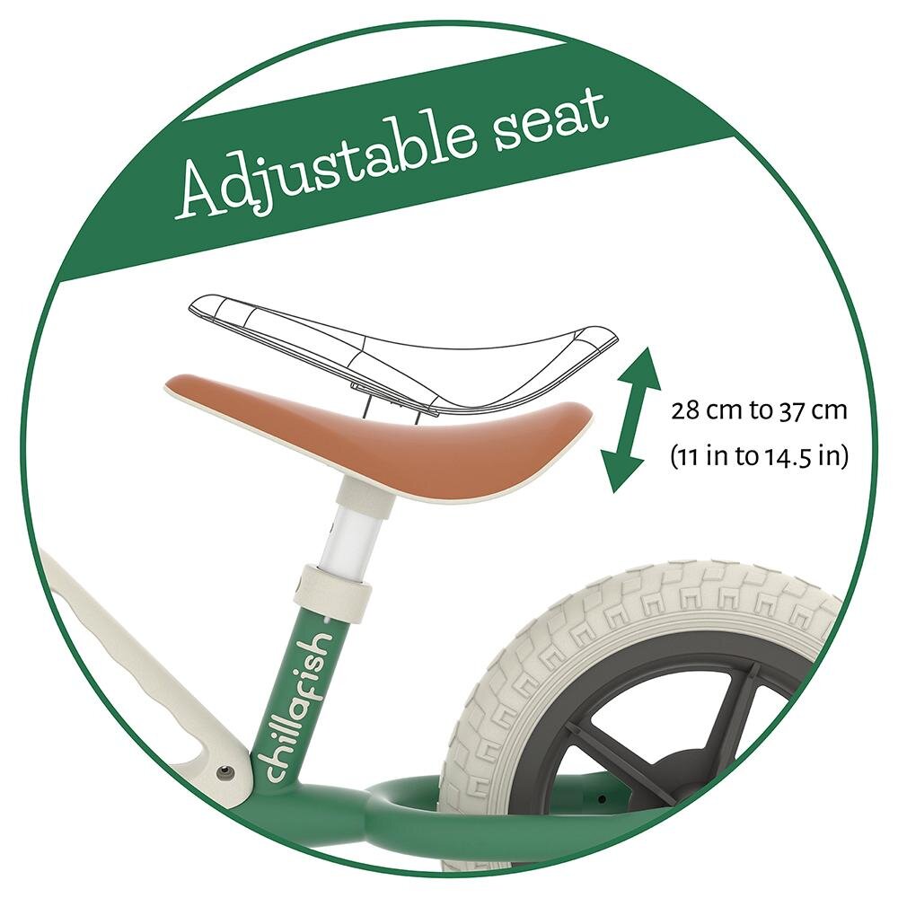 Chillafish Bicicleta de echilibru Charlie Forest Usoara Cu ghidon si sa reglabile Greutate 2.5 Kg Cu roti din spuma EVA 10 inch Pentru 18-48 luni