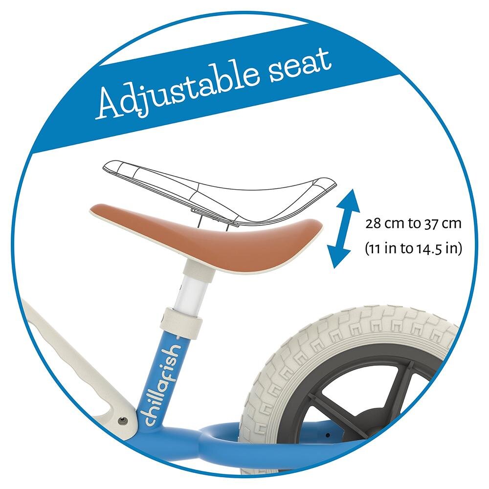 Chillafish Bicicleta de echilibru Charlie Navy Usoara Cu ghidon si sa reglabile Greutate 2.5 Kg Cu roti din spuma EVA 10 inch Pentru 18-48 luni