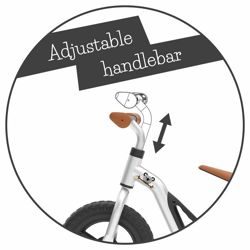 Chillafish Bicicleta de echilibru Charlie Silver Usoara Cu ghidon si sa reglabile Greutate 2.5 Kg Cu roti din spuma EVA 10 inch Pentru 18-48 luni