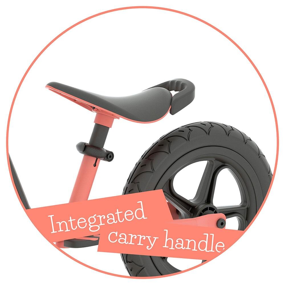 Chillafish Bicicleta de echilibru Charlie Sport Flamingo 12 inch reglabila ghidon din spuma suport picioare greutate admisa 35 kg