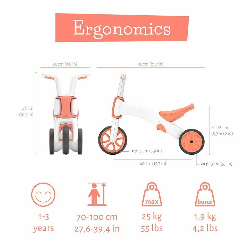 Chillafish Tricicleta pentru copii Bunzi Mate Flamingo 2 in 1 transformabila in bicicleta fara pedale scaun usor reglabil roti din cauciuc sintetic spatiu depozitare jucarii greutate admisa 25 kg