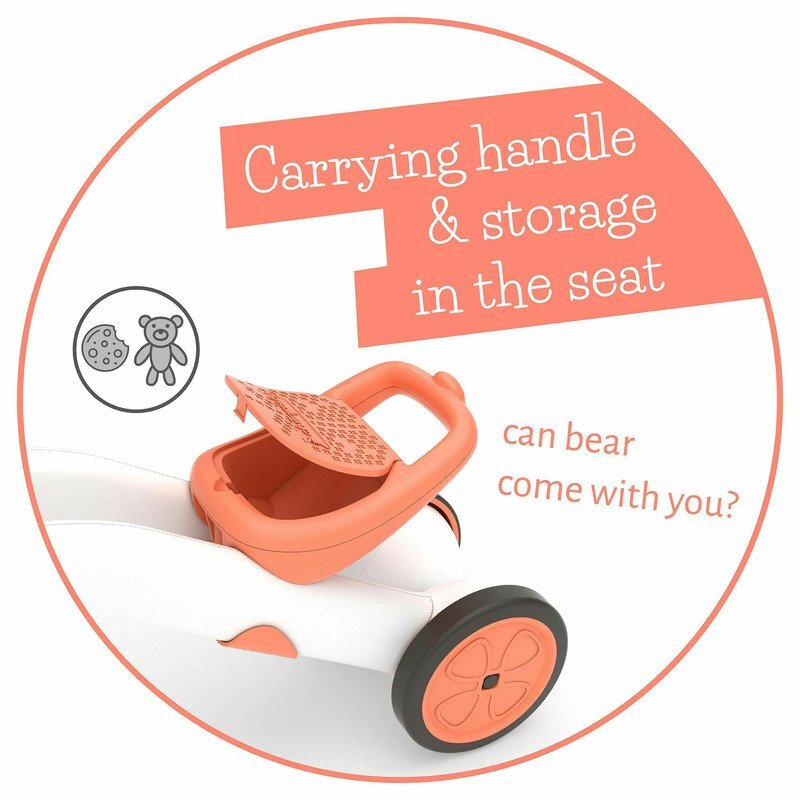 Chillafish Tricicleta pentru copii Bunzi Mate Flamingo 2 in 1 transformabila in bicicleta fara pedale scaun usor reglabil roti din cauciuc sintetic spatiu depozitare jucarii greutate admisa 25 kg