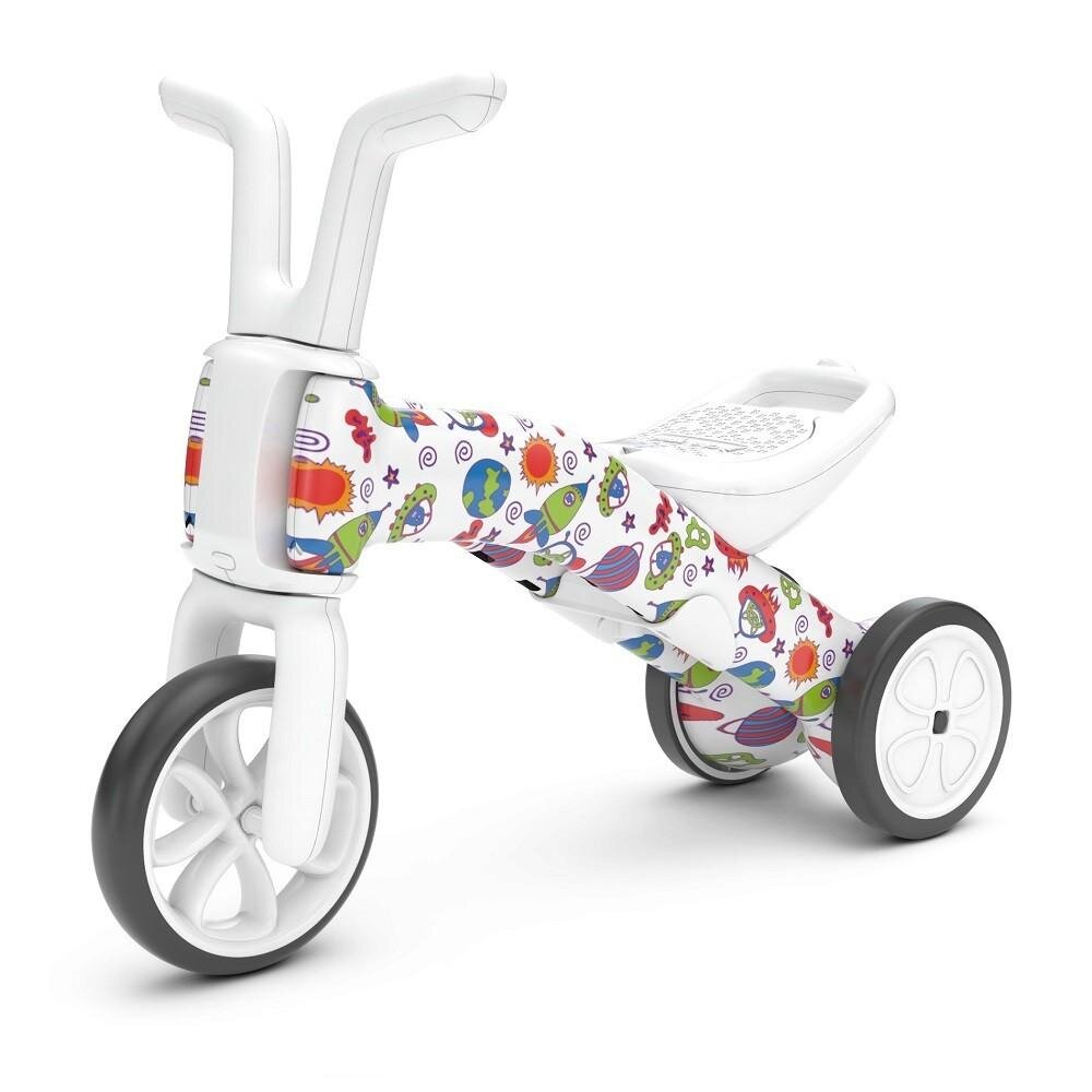 Chillafish Tricicleta pentru copii Bunzi Monsters 2 in 1 transformabila in bicicleta fara pedale scaun usor reglabil roti din cauciuc sintetic spatiu depozitare jucarii greutate admisa 25 kg