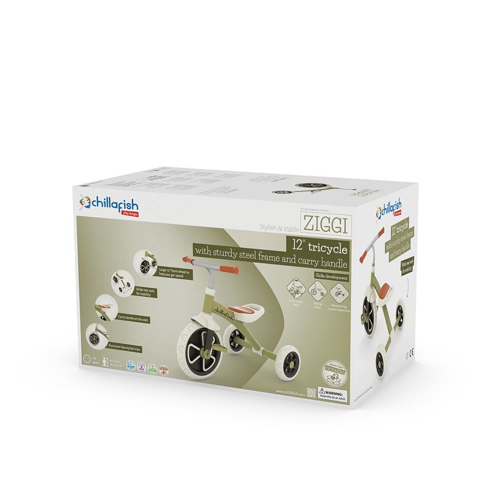 Chillafish Tricicleta pentru copii Ziggi Olive 2-5 ani greutate admisa 25 kg