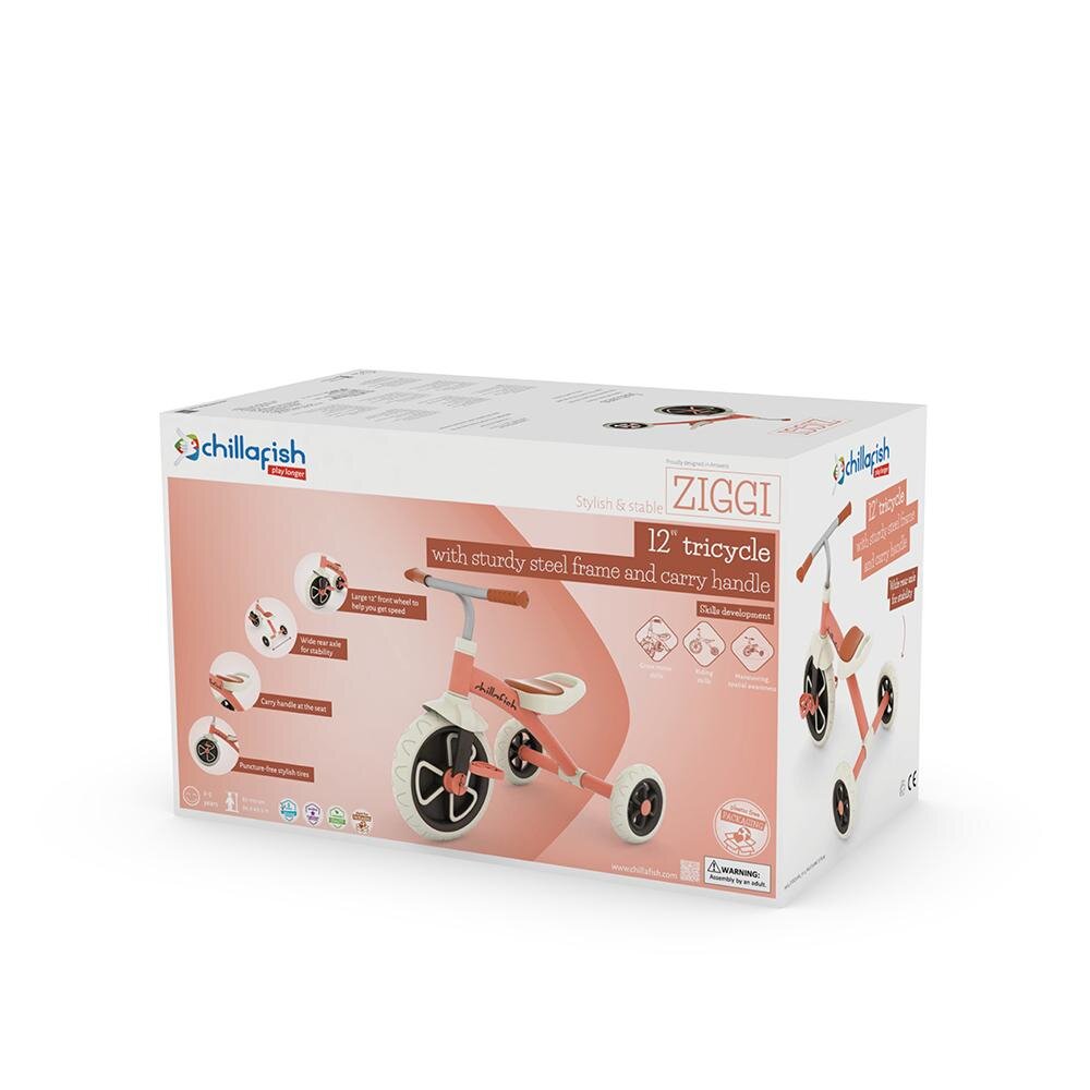 Chillafish Tricicleta pentru copii Ziggi Somon 2-5 ani greutate admisa 25 kg