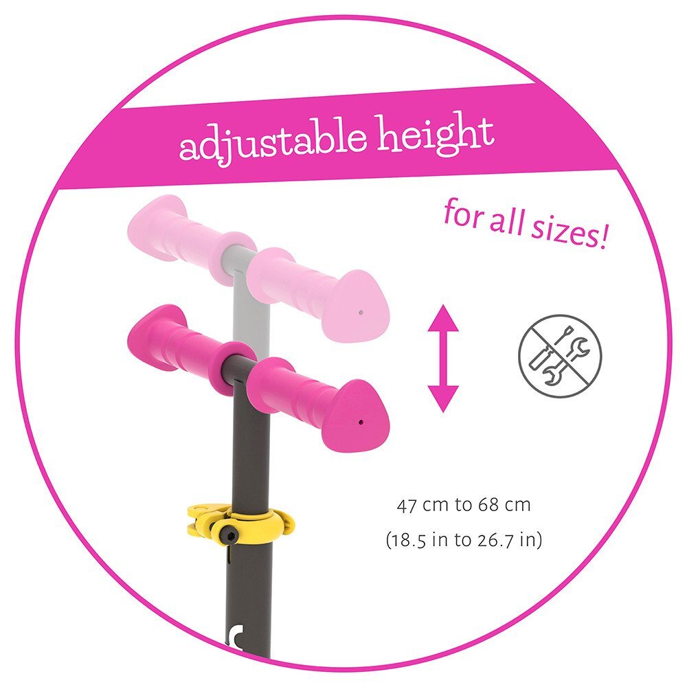 Chillafish Trotineta pentru copii Scotti Pink cu ghidon reglabil roti ABEC-5 greutate admisa 50 kg
