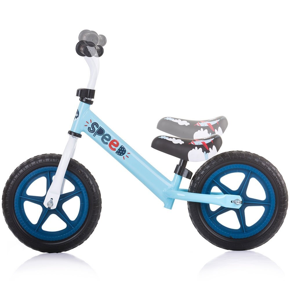 CHIPOLINO Bicicleta copii fara pedale Speed blue 12 inch de la 2 ani pana la greutatea de 30 kg scaun si ghidon reglabile pe inaltime cadru extrem de usor
