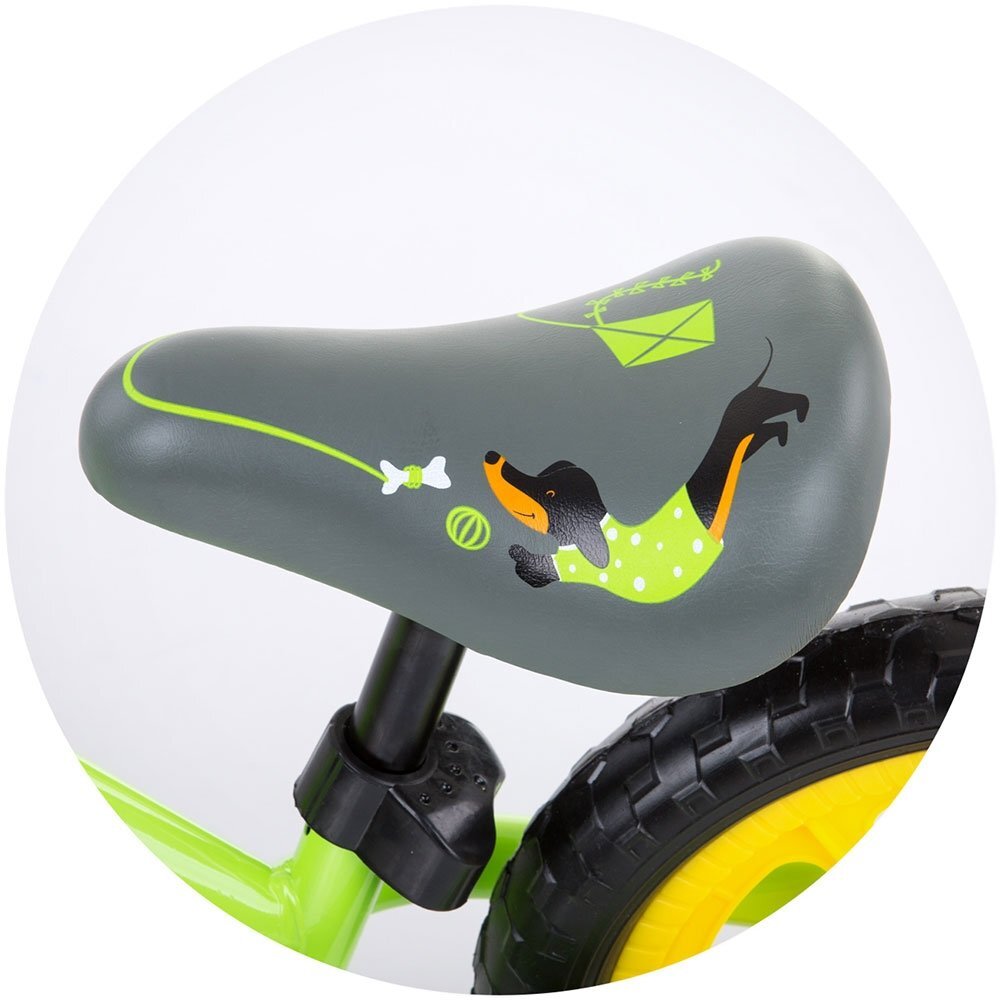 CHIPOLINO Bicicleta copii fara pedale Speed green 12 inch de la 2 ani pana la greutatea de 30 kg scaun si ghidon reglabile pe inaltime cadru extrem de usor
