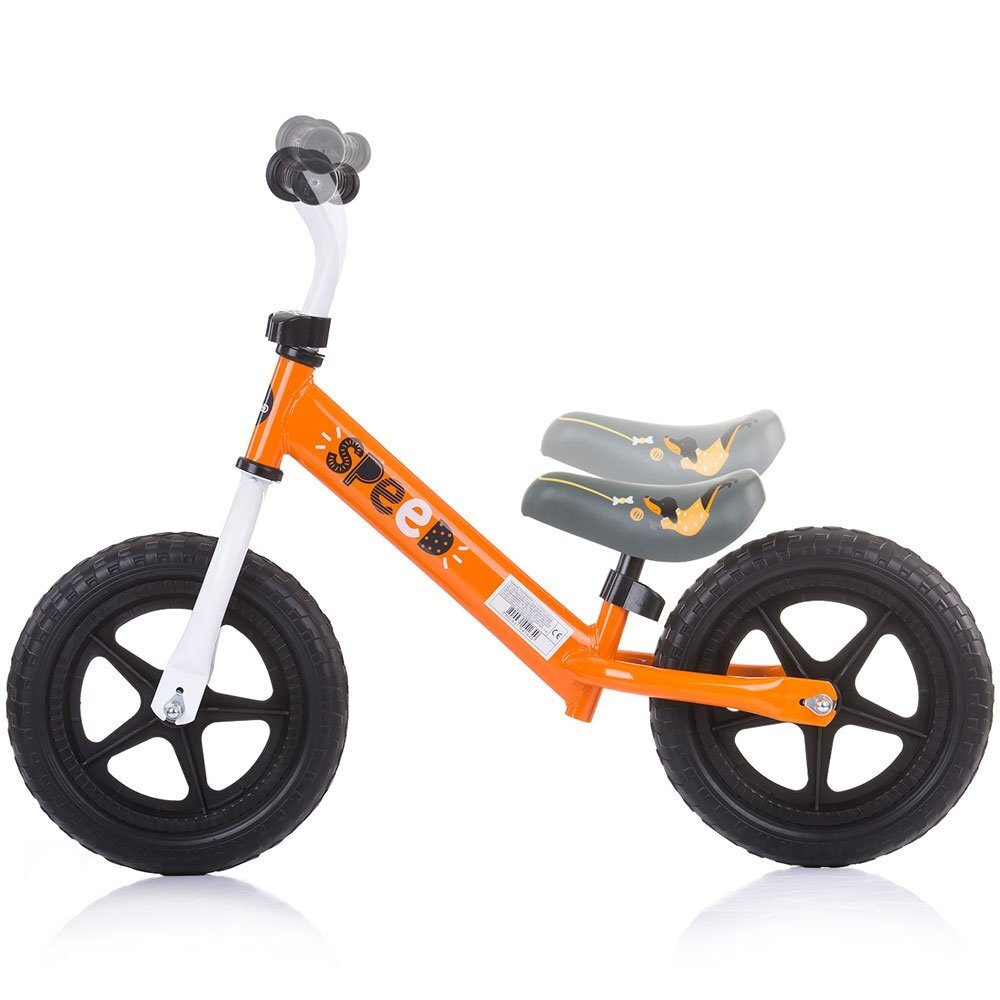 CHIPOLINO Bicicleta copii fara pedale Speed orange 12 inch de la 2 ani pana la greutatea de 30 kg scaun si ghidon reglabile pe inaltime cadru extrem de usor