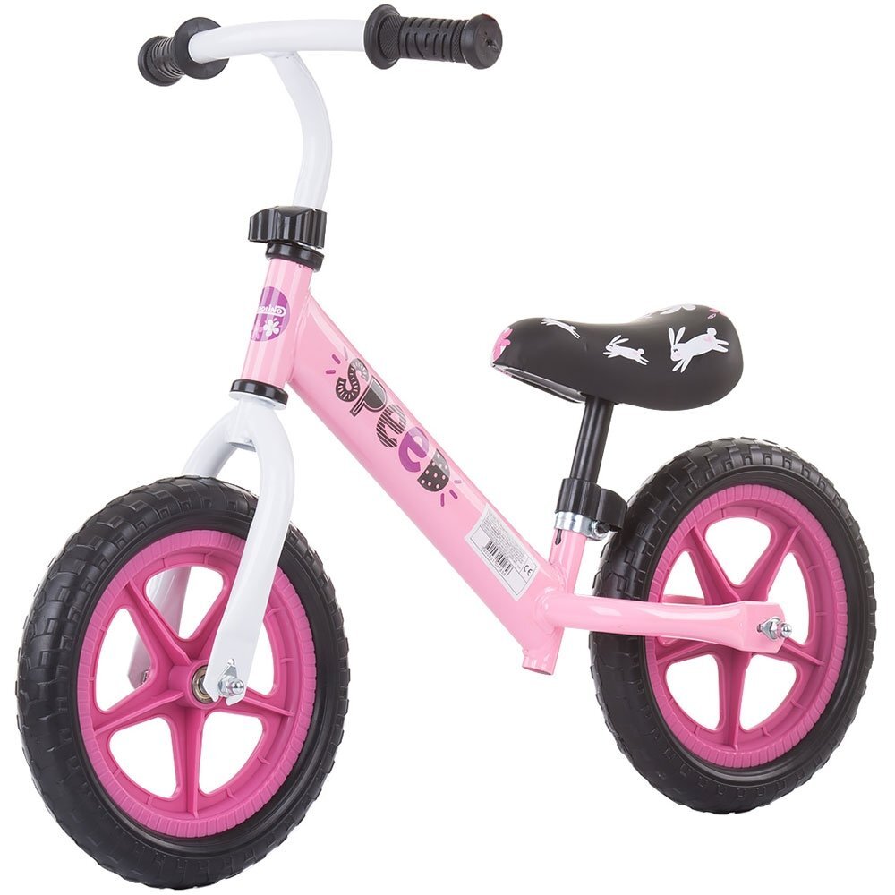 CHIPOLINO Bicicleta copii fara pedale Speed pink 12 inch de la 2 ani pana la greutatea de 30 kg scaun si ghidon reglabile pe inaltime cadru extrem de usor