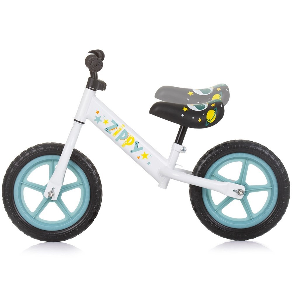 CHIPOLINO Bicicleta pentru copii Zippy Blue fara pedale scaun reglabil manere antiderapante greutate suportata 25 kg varsta 3 ani+