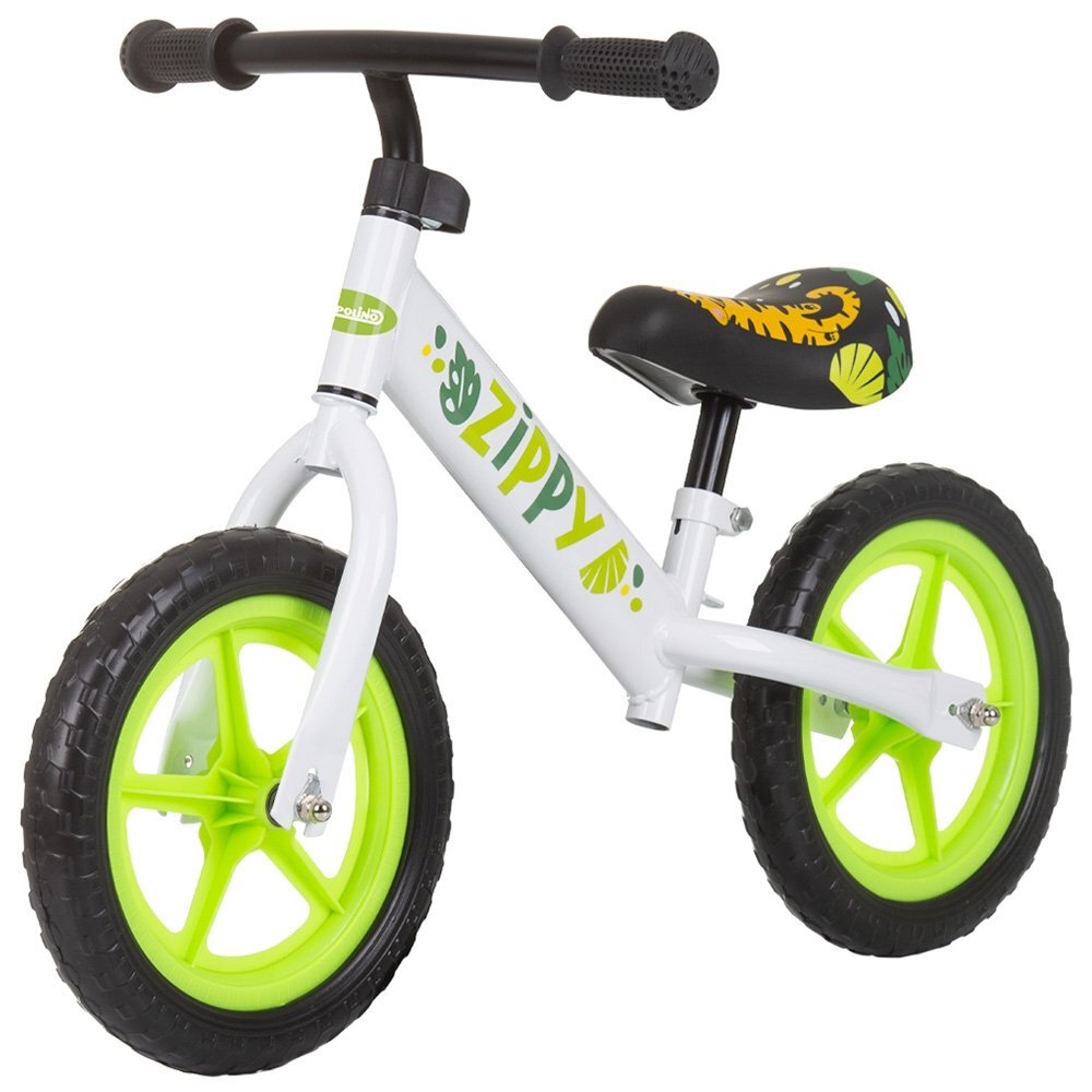 CHIPOLINO Bicicleta pentru copii Zippy Green fara pedale scaun reglabil manere antiderapante greutate suportata 25 kg varsta 3 ani+