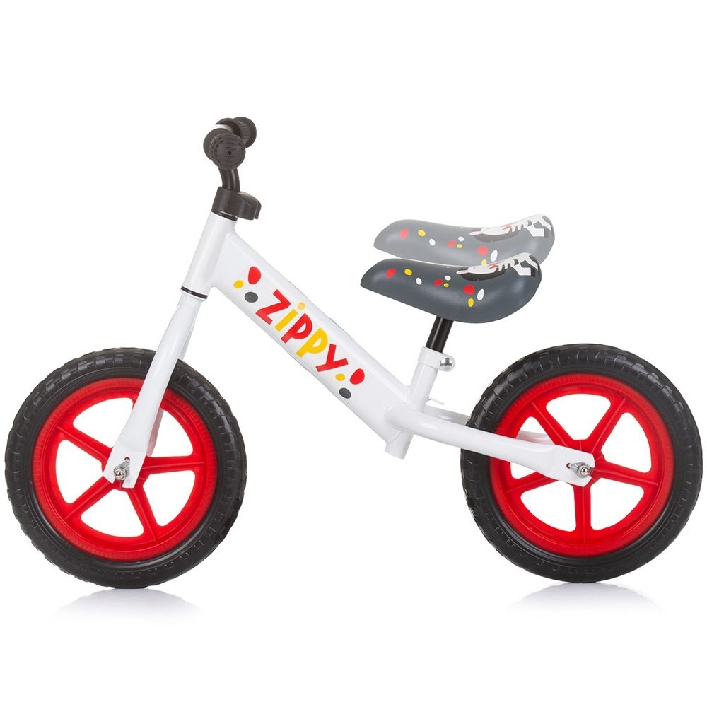 CHIPOLINO Bicicleta pentru copii Zippy Red fara pedale scaun reglabil manere antiderapante greutate suportata 25 kg varsta 3 ani+