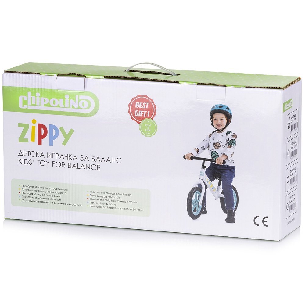 CHIPOLINO Bicicleta pentru copii Zippy Red fara pedale scaun reglabil manere antiderapante greutate suportata 25 kg varsta 3 ani+