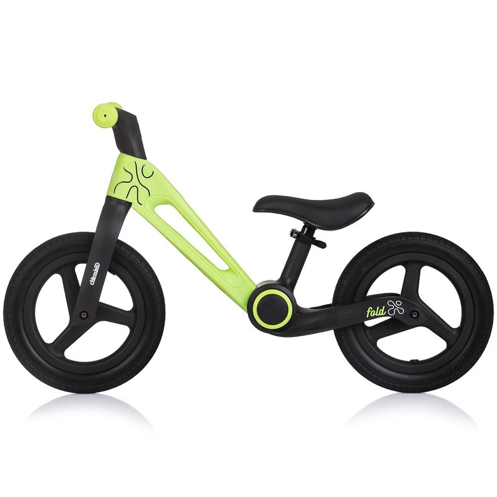 CHIPOLINO Bicicleta pliabila pentru copii Fold X Green fara pedale 12 inch greutate suportata 25 kg scaun reglabil pe inaltime