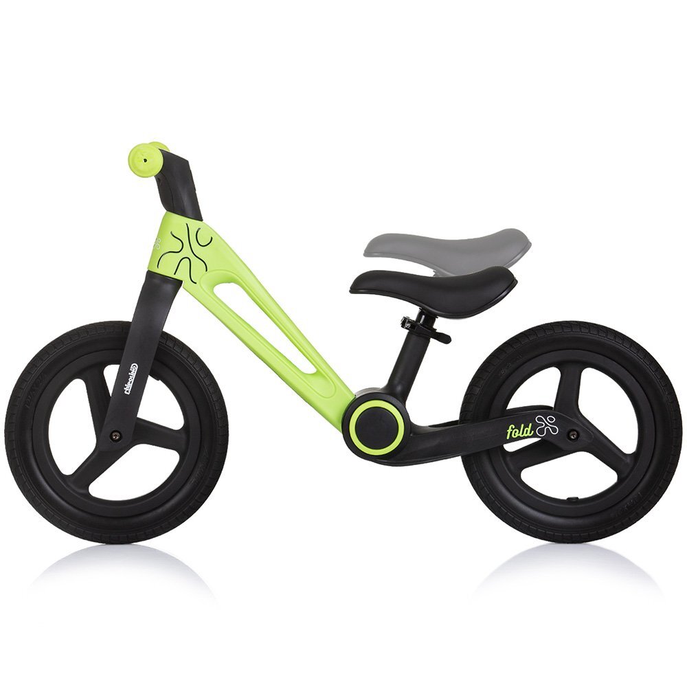 CHIPOLINO Bicicleta pliabila pentru copii Fold X Green fara pedale 12 inch greutate suportata 25 kg scaun reglabil pe inaltime