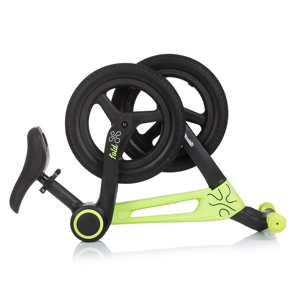 CHIPOLINO Bicicleta pliabila pentru copii Fold X Green fara pedale 12 inch greutate suportata 25 kg scaun reglabil pe inaltime