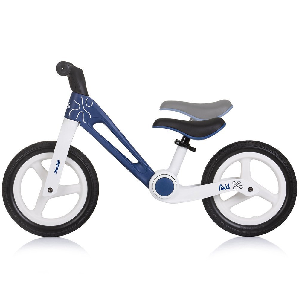CHIPOLINO Bicicleta pliabila pentru copii Fold X Navy fara pedale 12 inch greutate suportata 25 kg scaun reglabil pe inaltime