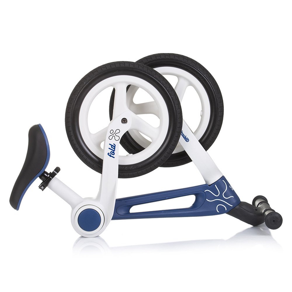 CHIPOLINO Bicicleta pliabila pentru copii Fold X Navy fara pedale 12 inch greutate suportata 25 kg scaun reglabil pe inaltime