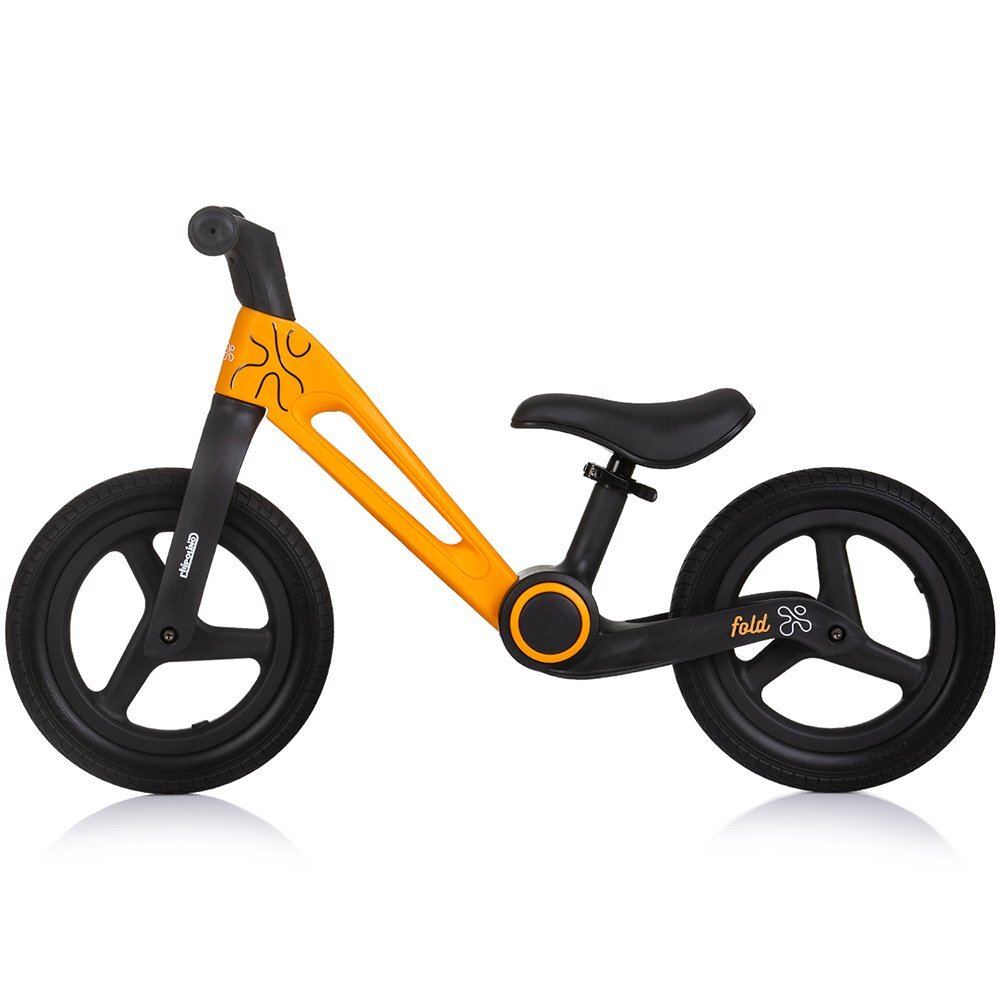 CHIPOLINO Bicicleta pliabila pentru copii Fold X Orange fara pedale 12 inch greutate suportata 25 kg scaun reglabil pe inaltime