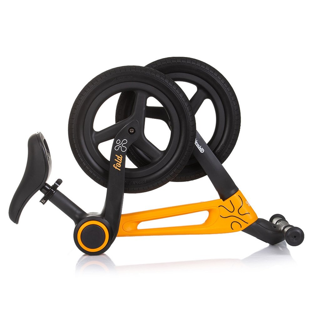 CHIPOLINO Bicicleta pliabila pentru copii Fold X Orange fara pedale 12 inch greutate suportata 25 kg scaun reglabil pe inaltime