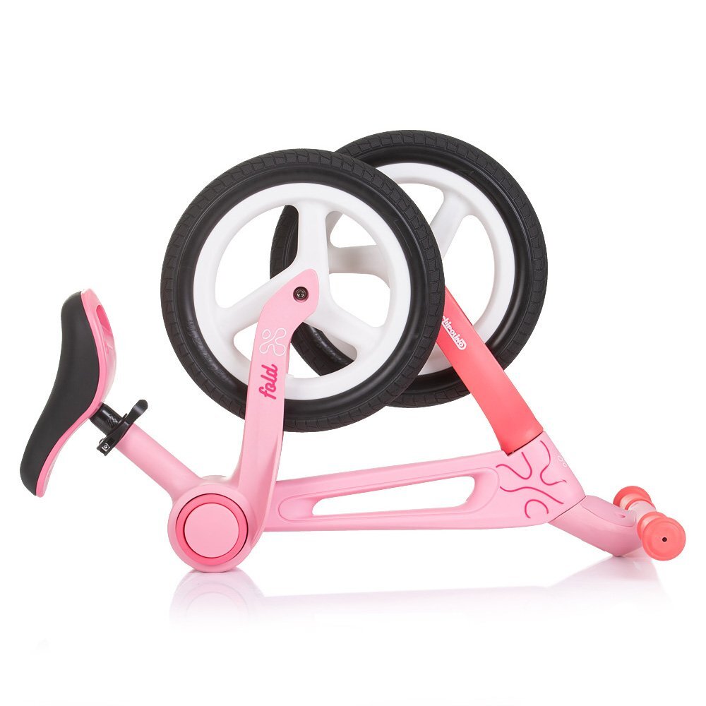 CHIPOLINO Bicicleta pliabila pentru copii Fold X Pink fara pedale 12 inch greutate suportata 25 kg scaun reglabil pe inaltime