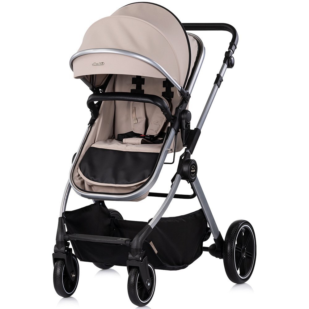 CHIPOLINO Carucior 2 in 1 pentru copii Pearl Latte transformabil sezut reversibil bara detasabila roti cu suspensii geanta greutate admisa 22 kg