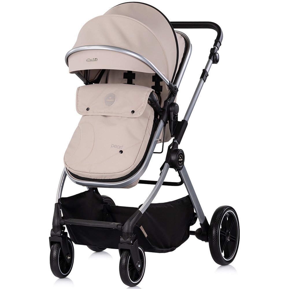CHIPOLINO Carucior 2 in 1 pentru copii Pearl Latte transformabil sezut reversibil bara detasabila roti cu suspensii geanta greutate admisa 22 kg