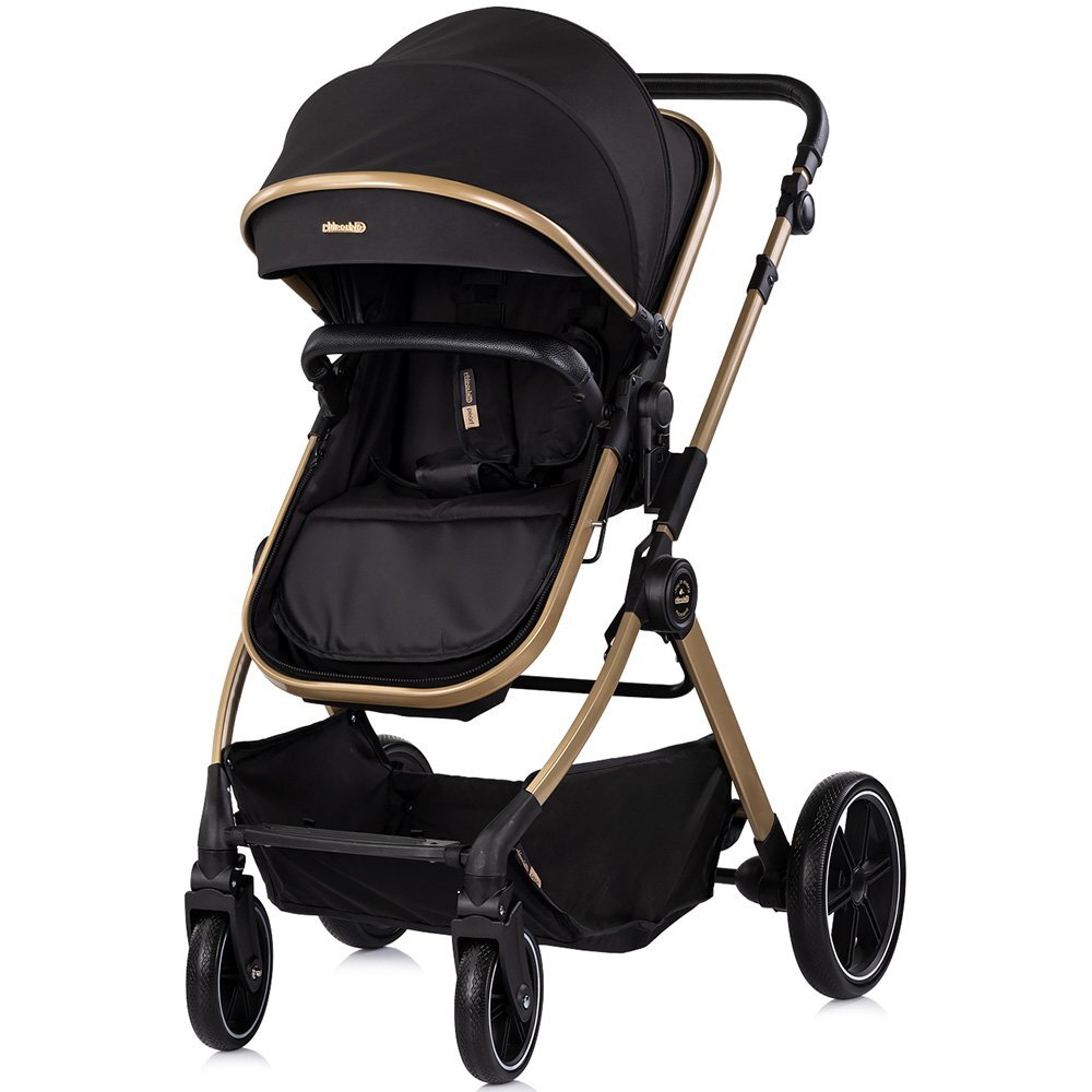 CHIPOLINO Carucior 2 in 1 pentru copii Pearl Noir transformabil sezut reversibil bara detasabila roti cu suspensii geanta greutate admisa 22 kg