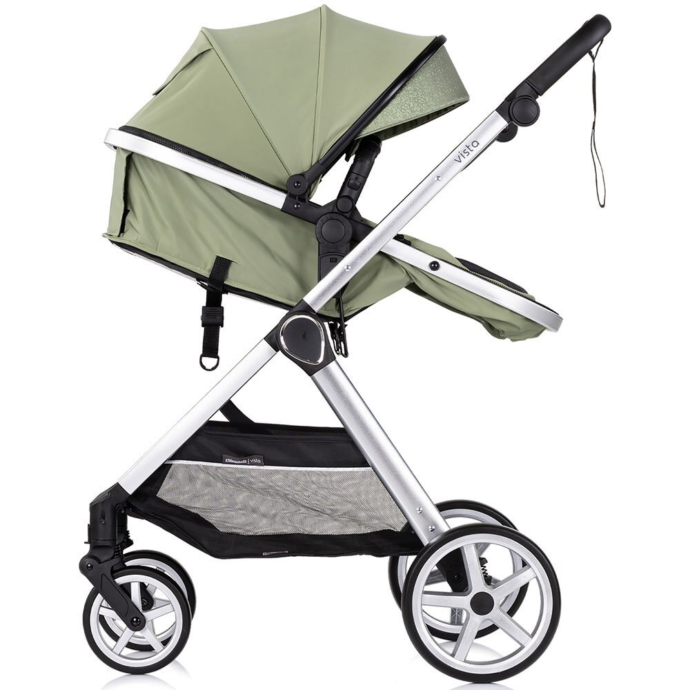 CHIPOLINO Carucior 2 in 1 pentru copii Vista Basil transformabil cadru din aluminiu sezut reversibil maner reglabil suspensii husa de picioare geanta greutate suportata 22 kg