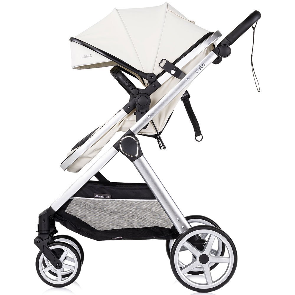 CHIPOLINO Carucior 2 in 1 pentru copii Vista Biscotta transformabil cadru din aluminiu sezut reversibil maner reglabil suspensii husa de picioare geanta greutate suportata 22 kg