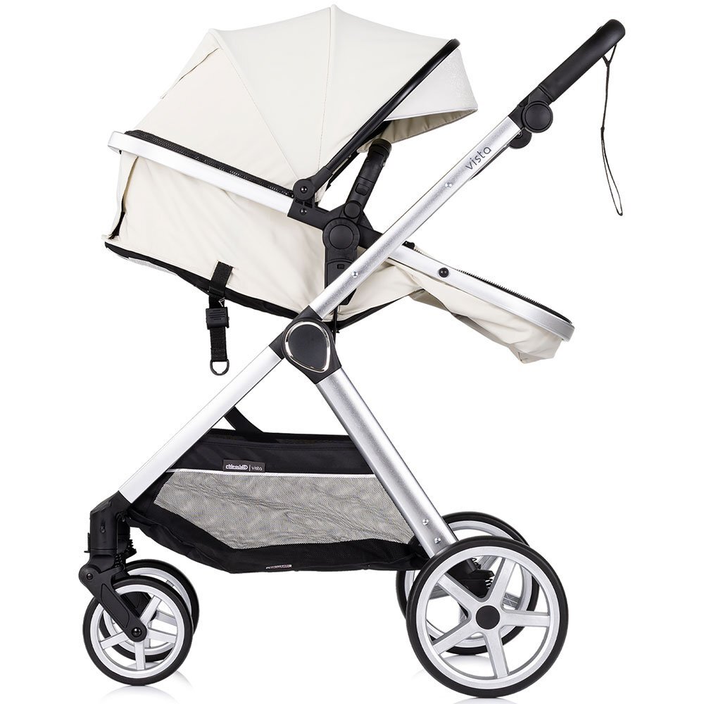 CHIPOLINO Carucior 2 in 1 pentru copii Vista Biscotta transformabil cadru din aluminiu sezut reversibil maner reglabil suspensii husa de picioare geanta greutate suportata 22 kg