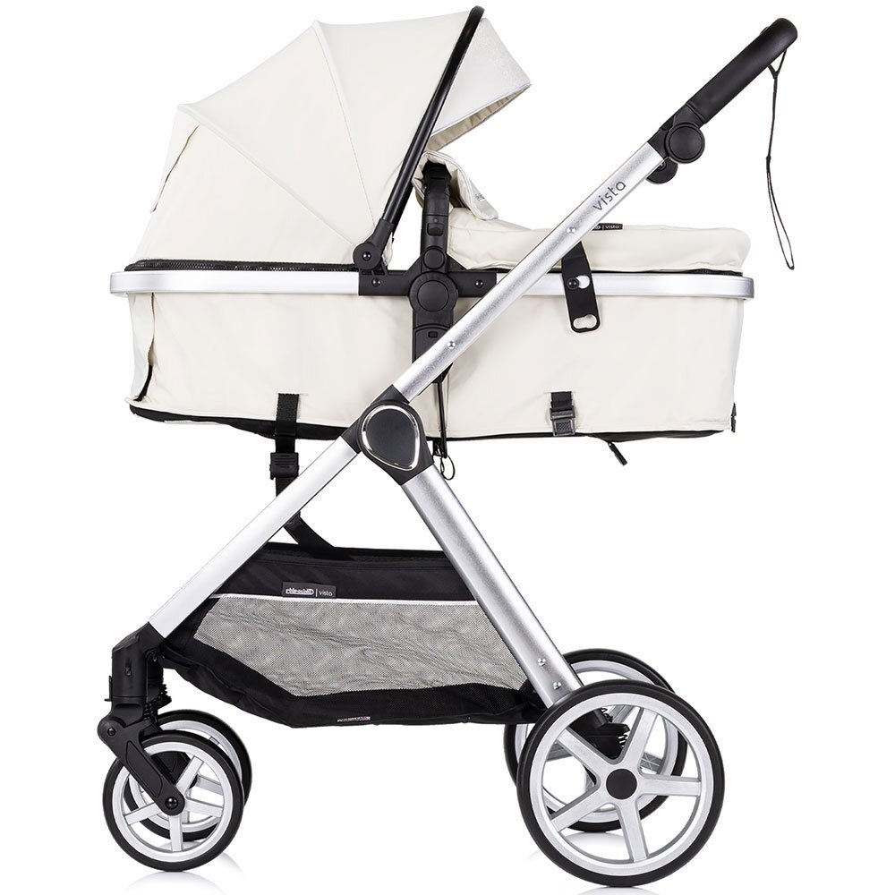 CHIPOLINO Carucior 2 in 1 pentru copii Vista Biscotta transformabil cadru din aluminiu sezut reversibil maner reglabil suspensii husa de picioare geanta greutate suportata 22 kg