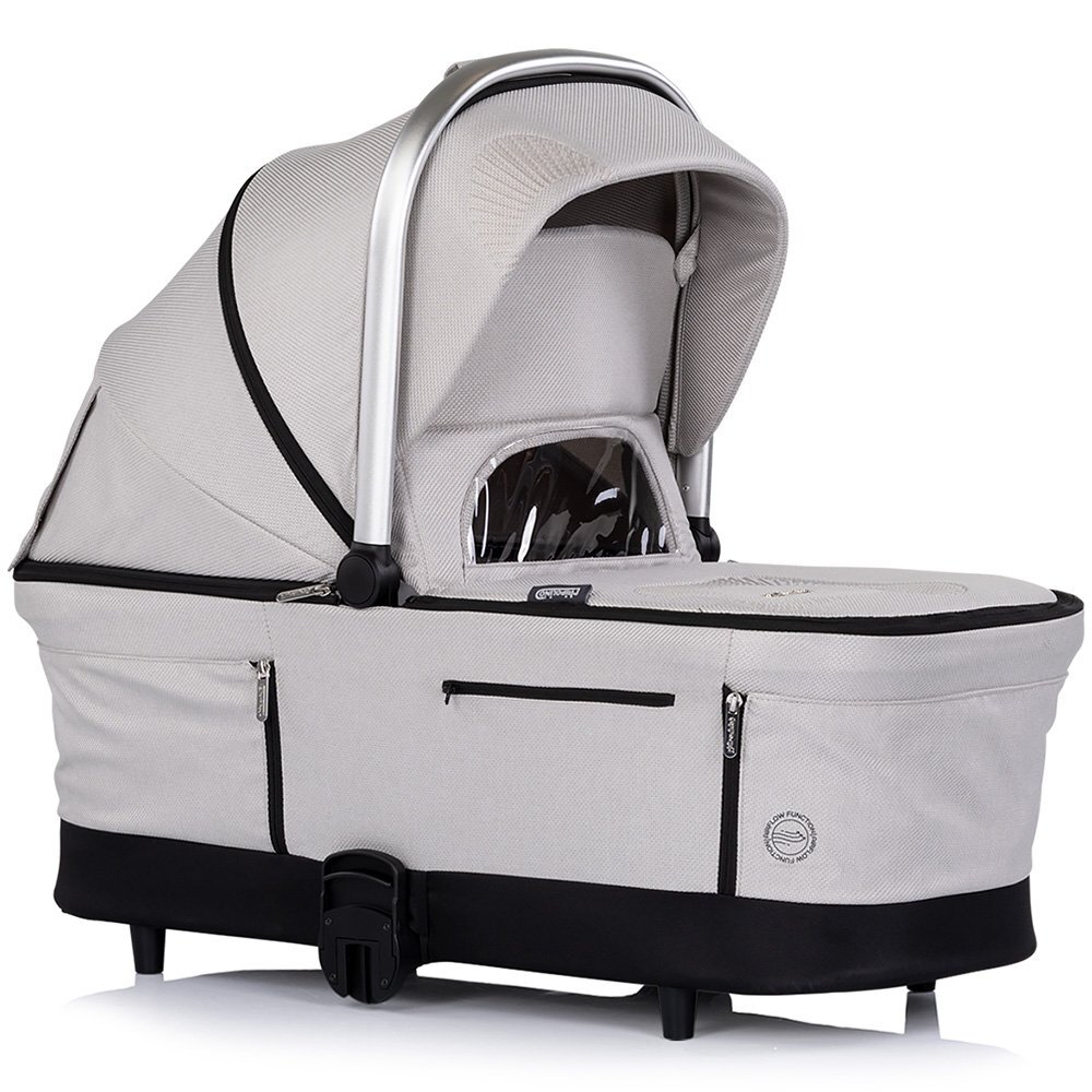 CHIPOLINO Carucior 3 in 1 pentru copii Aurora Platinum reversibil spatar reglabil cadru din aluminiu suspensii geanta greutate admisa 22 kg