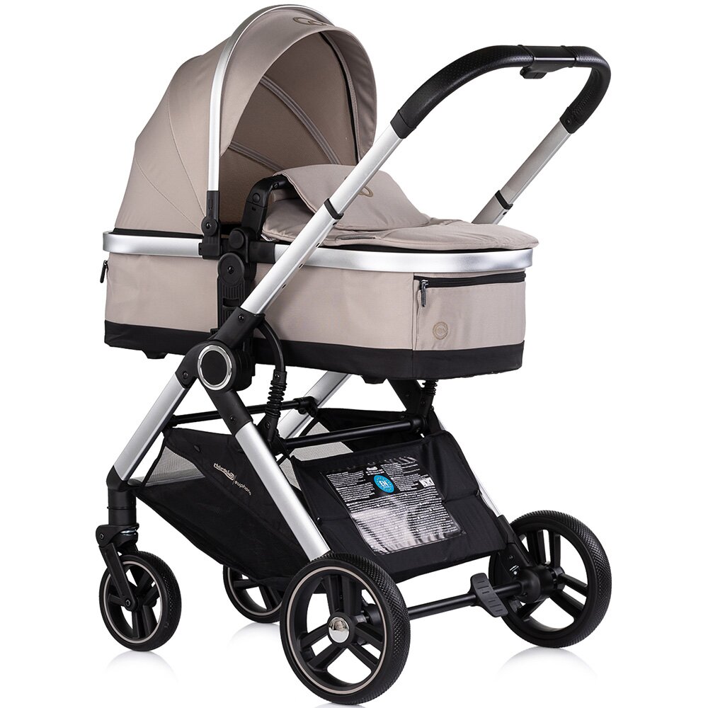 CHIPOLINO Carucior 3 in 1 pentru copii Euphoria Latte cu suspensii sezut reversibil accesorii greutate suportata 22 kg