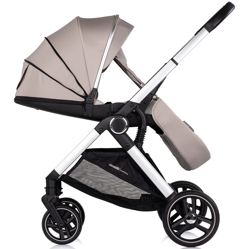 CHIPOLINO Carucior 3 in 1 pentru copii Euphoria Latte cu suspensii sezut reversibil accesorii greutate suportata 22 kg