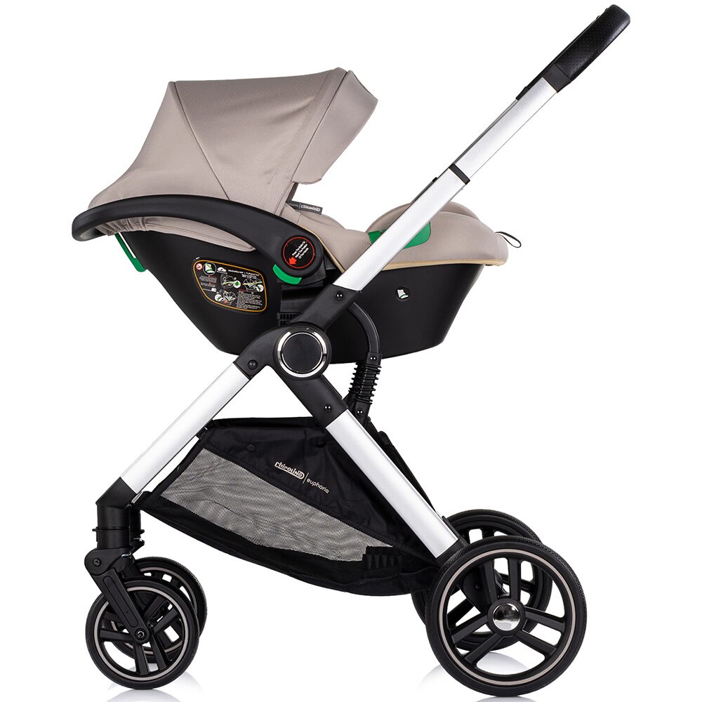 CHIPOLINO Carucior 3 in 1 pentru copii Euphoria Latte cu suspensii sezut reversibil accesorii greutate suportata 22 kg